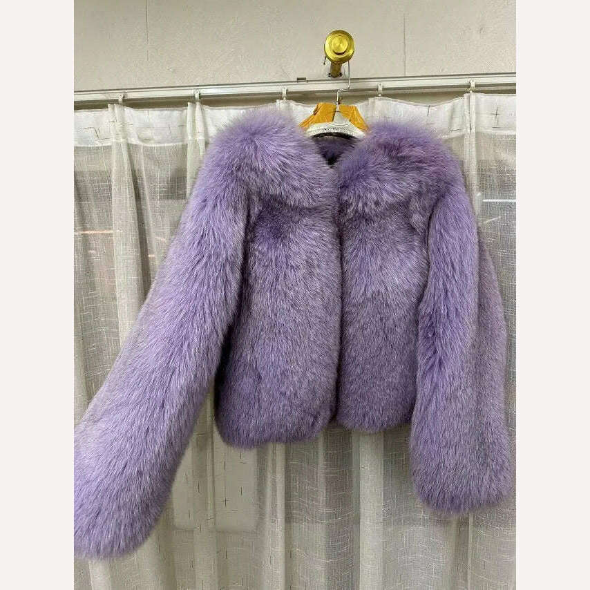 KIMLUD, 2023 Luxury Lady Winter Full Pelt Real Fox Fur Jacket Thick Warm Natural Fur Coat Women Outerwear Fashion Jacket, 3 / S bust 90cm, KIMLUD Women's Clothes