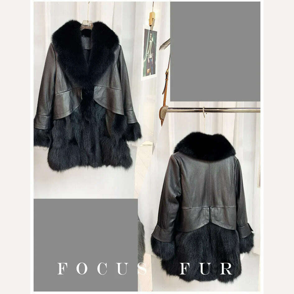 2023 Natural fox fur coat women's genuine sheepskin leather jacket Winter Coat Women - KIMLUD