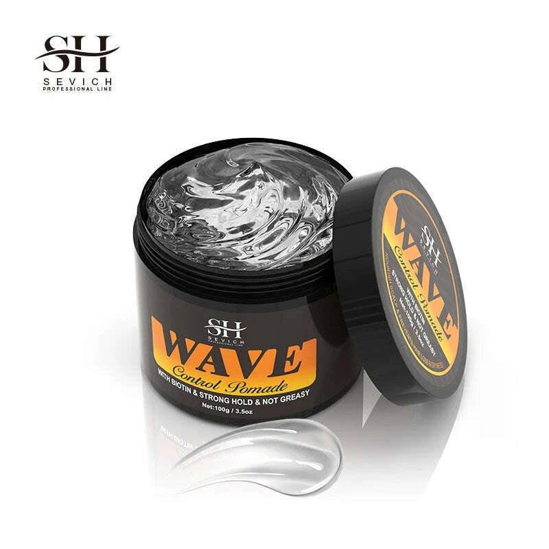 2023 Natural Wave Control Pomade for Black Men Strong Hold 360 Waves Layered Style Clay Wavy Grease Builder for Hair Silky Shine - KIMLUD