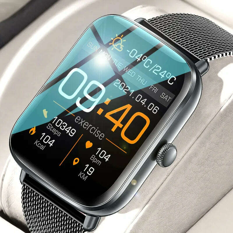 KIMLUD, 2023 New Bluetooth Heart Rate Monitor Smart Watch Men Full Touch Dial Call Fitness Tracker IP67 Waterproof Smartwatch Men women, KIMLUD Womens Clothes