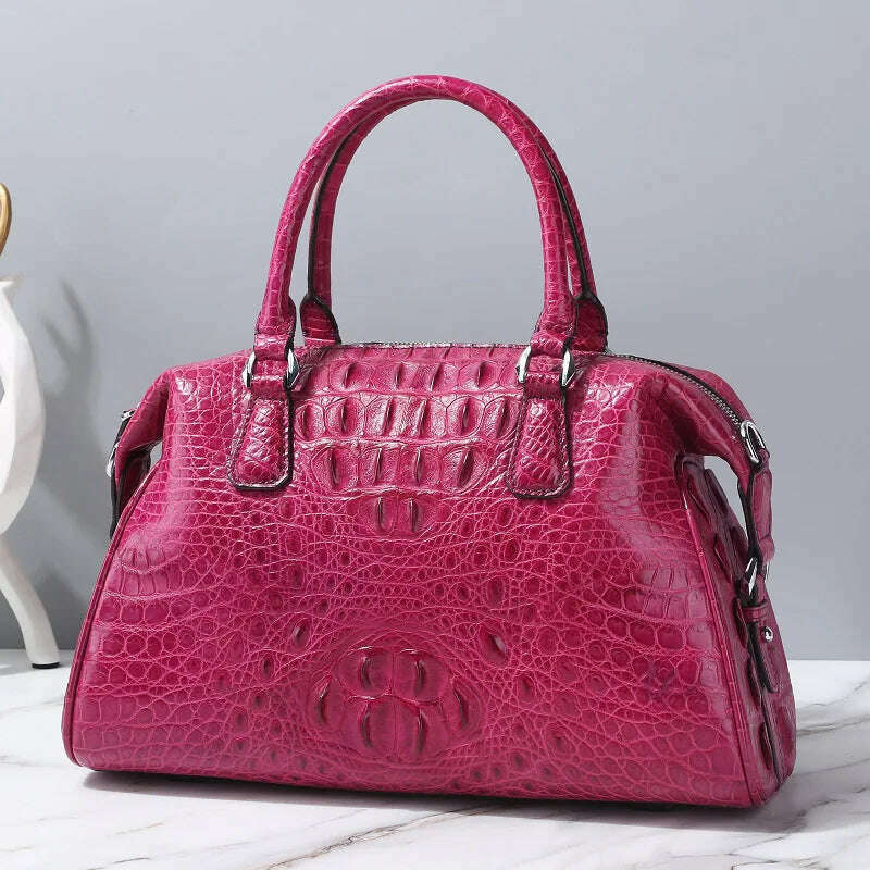 KIMLUD, 2023 New Designer Crocodile Skin Women Travel Handbag Fashion Genuine Leather Lady Shoulder Bag  Large Capacity Messenger Bag 50, KIMLUD Women's Clothes