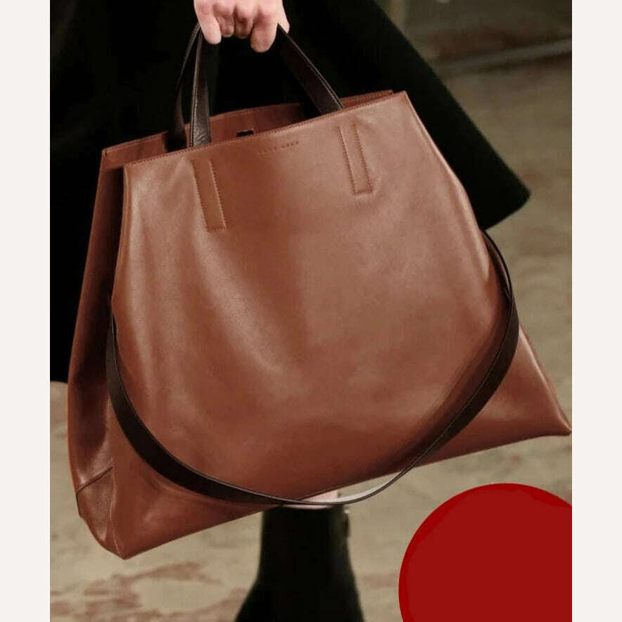 KIMLUD, 2023 New Fashion Genuine Leather Women&#39;s handbags Large Capacity 14-15.6 inch laptop bag Ladies commuter Bucket Tote Bags Soft, 7, KIMLUD Womens Clothes
