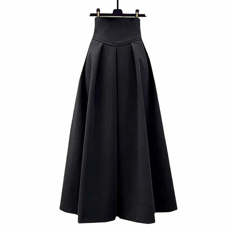 KIMLUD, 2023 New Little Fragrance Two Piece Set Streetwear Stylish V-Neck Tweed Jacket+High Waist A-Line Skirt With Split Wide Leg Pants, skirt / S, KIMLUD Womens Clothes
