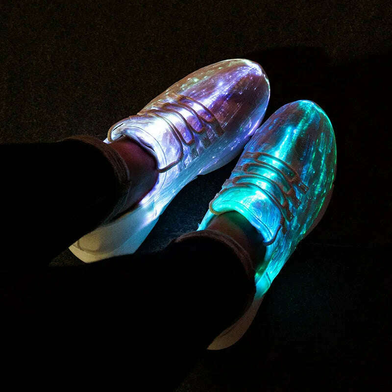 2023 New Luminous Sneakers Glowing Light Up Shoes for men women shoes White LED Sneakers Flashing Shoes with Light for Adult - KIMLUD