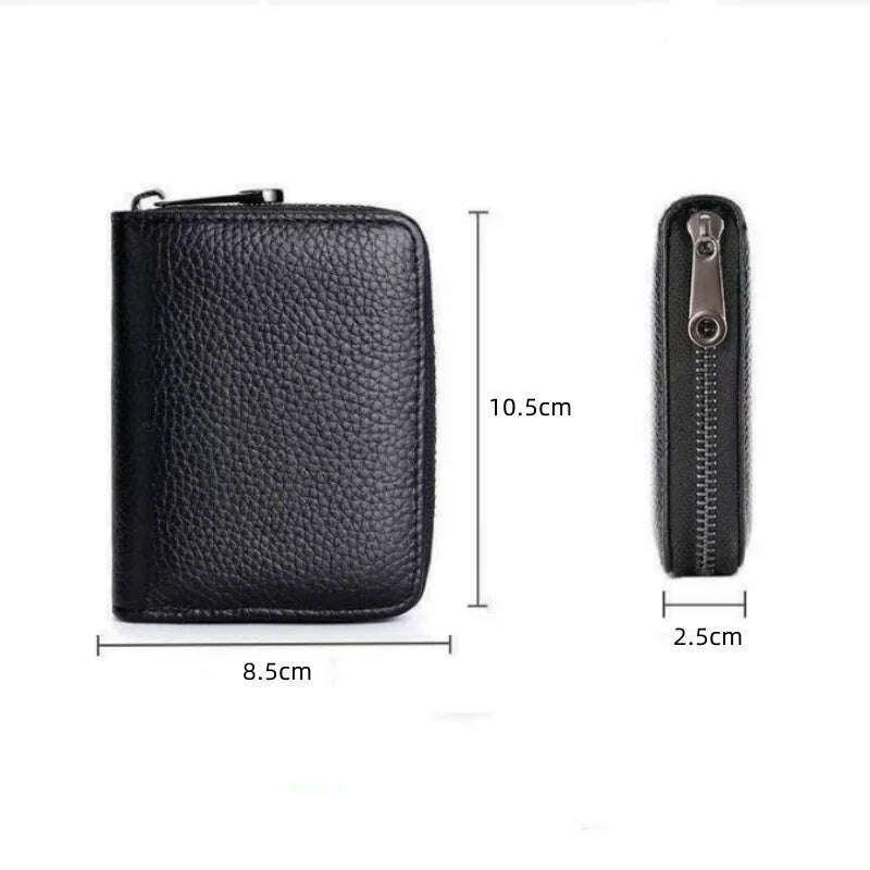 2023 New Mini Leather 20 Card Wallet Mini Leather Wallet Business Case Purse Holder RFID Blocking Carteira Masculina Porte Carte - KIMLUD