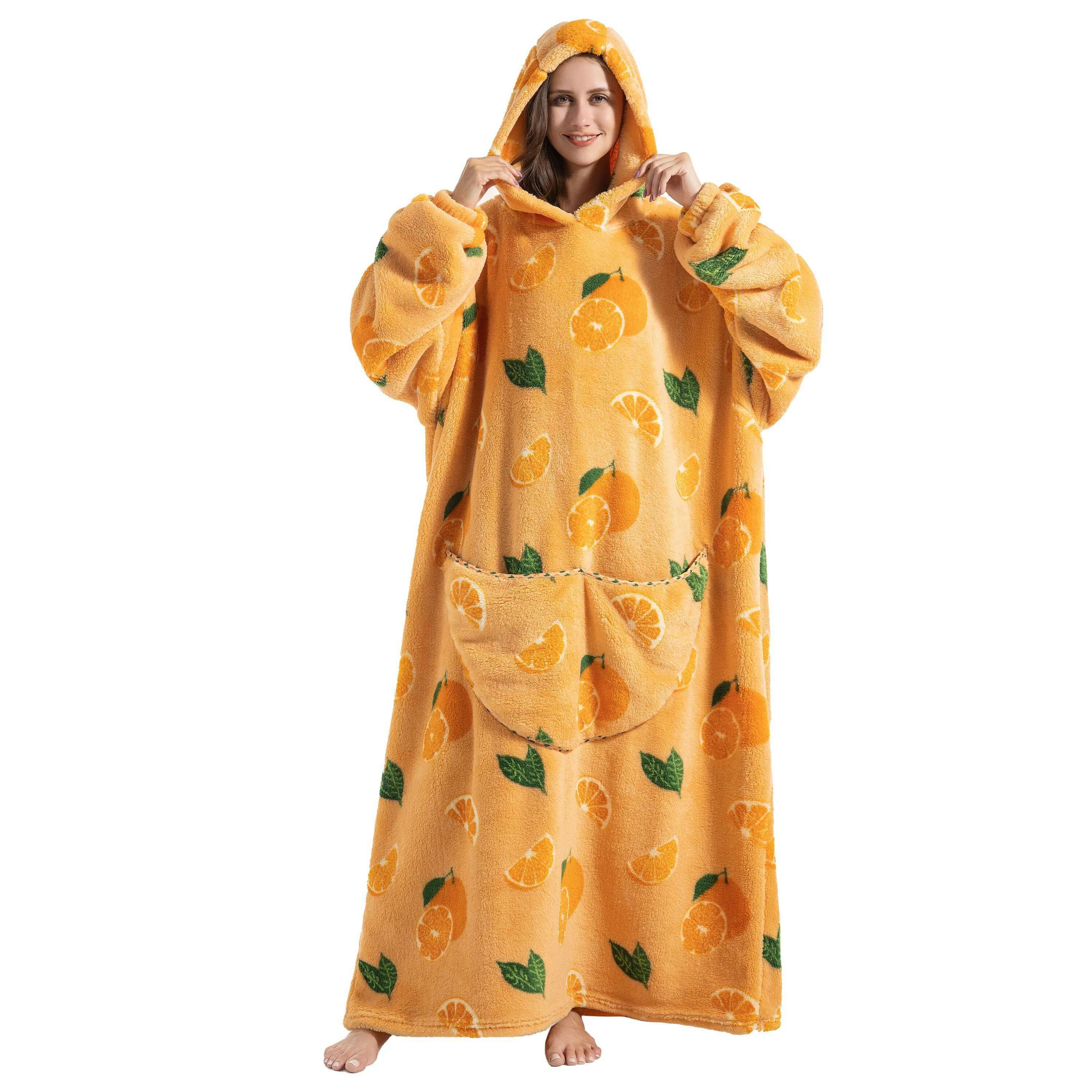 2023 New Oversized TV Wearable Blanket Extra Long Warm Plush Fleece Winter Sherp Hoodie Men Women Soft Sweatshirt Gifts - KIMLUD