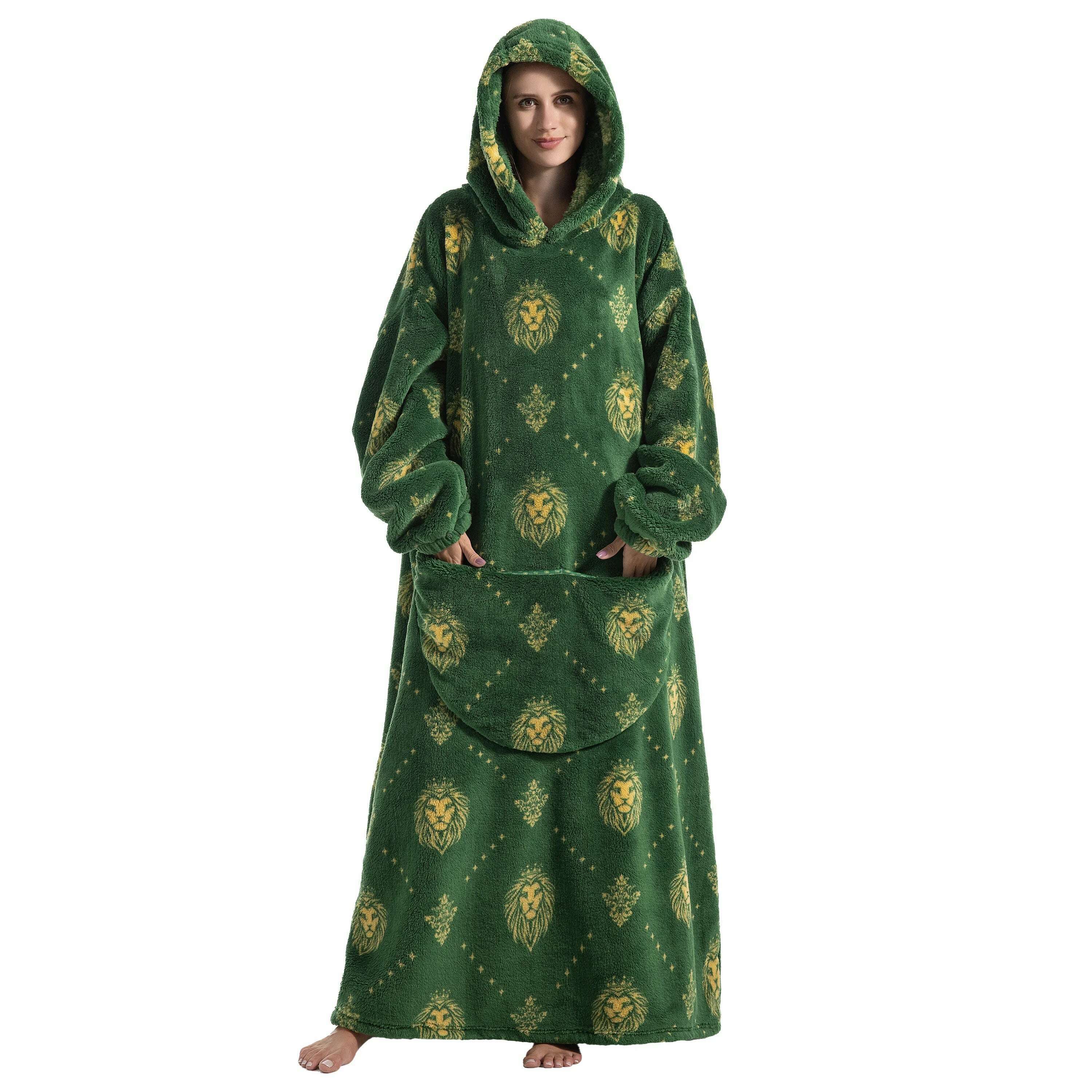2023 New Oversized TV Wearable Blanket Extra Long Warm Plush Fleece Winter Sherp Hoodie Men Women Soft Sweatshirt Gifts - KIMLUD