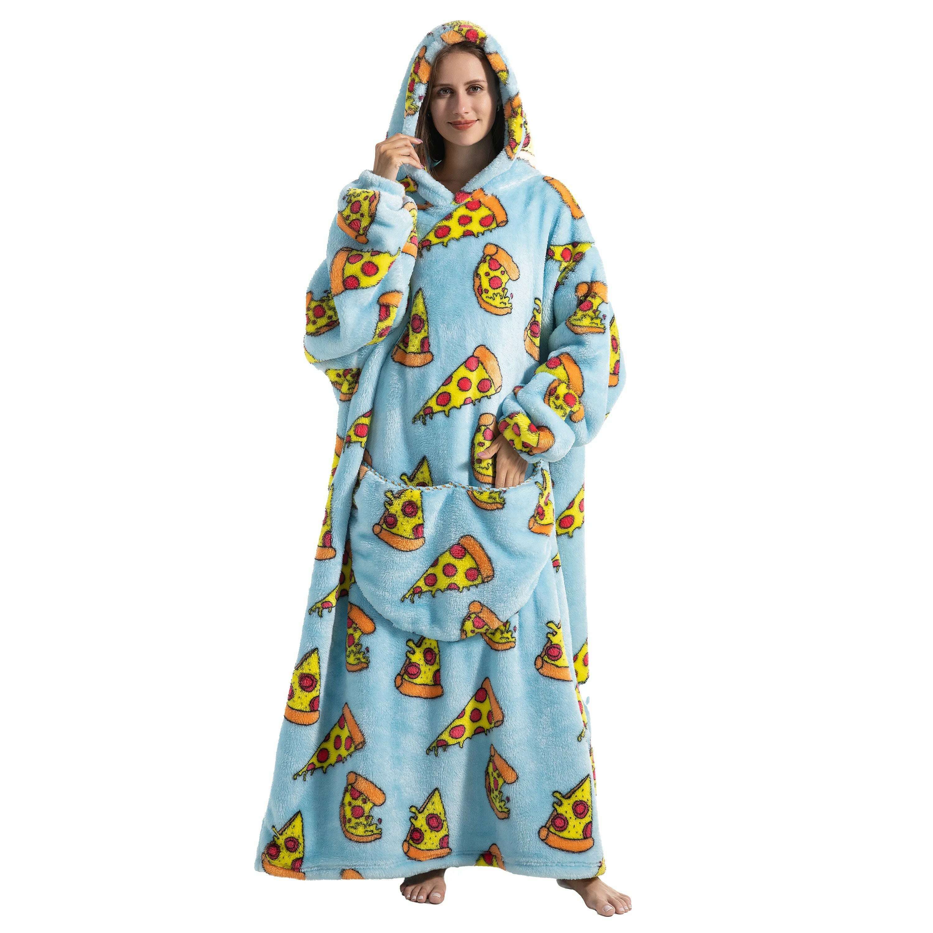 2023 New Oversized TV Wearable Blanket Extra Long Warm Plush Fleece Winter Sherp Hoodie Men Women Soft Sweatshirt Gifts - KIMLUD