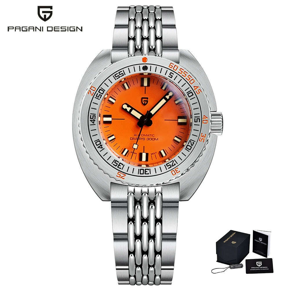 2023 New PAGANI DESIGN Men's Divers Automatic Mechanical Watches NH38 Sapphire Stainless Steel 300m Waterproof AR Watch for Men - KIMLUD