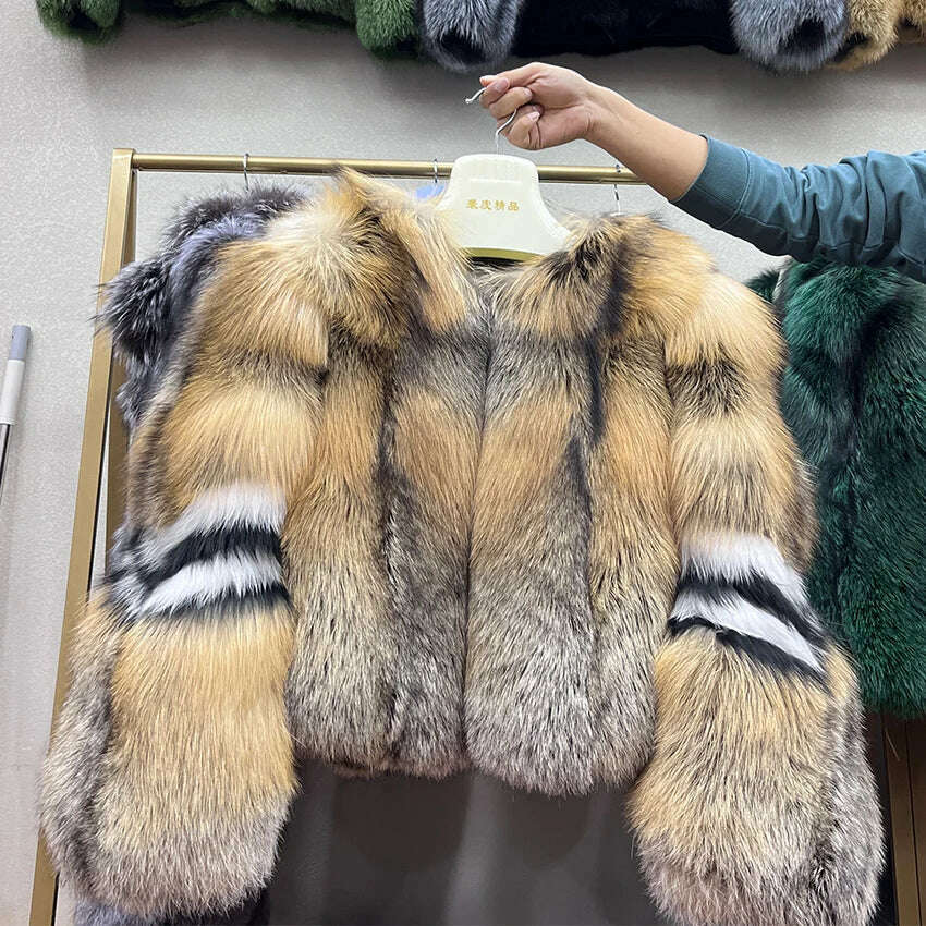 2023 New Real Natural Silver Fox Fur Coat Women Highend Quality Genuine Women Winter Luxury Female Jacket OuterwearLong Sleeve - KIMLUD