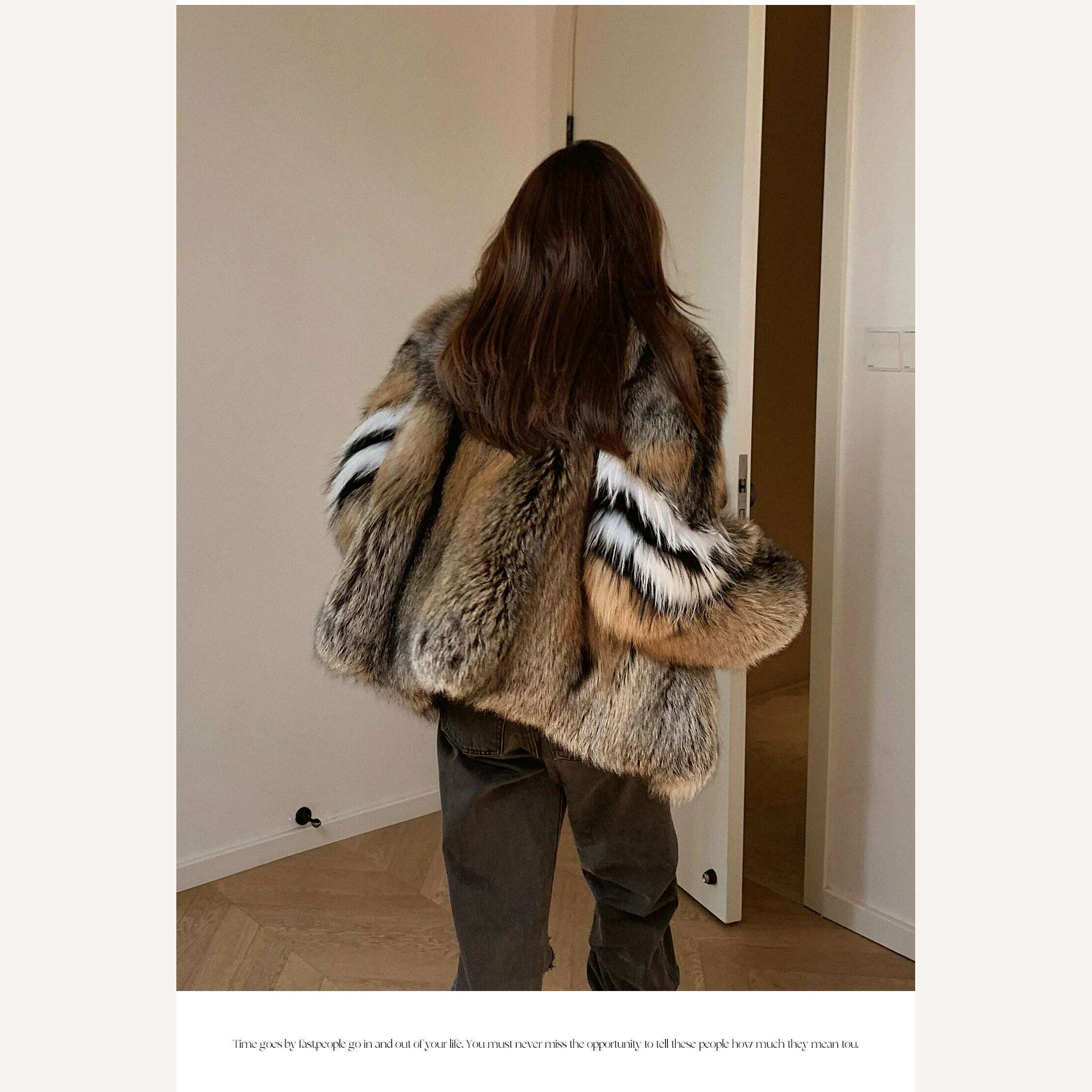 2023 New Real Natural Silver Fox Fur Coat Women Highend Quality Genuine Women Winter Luxury Female Jacket OuterwearLong Sleeve - KIMLUD
