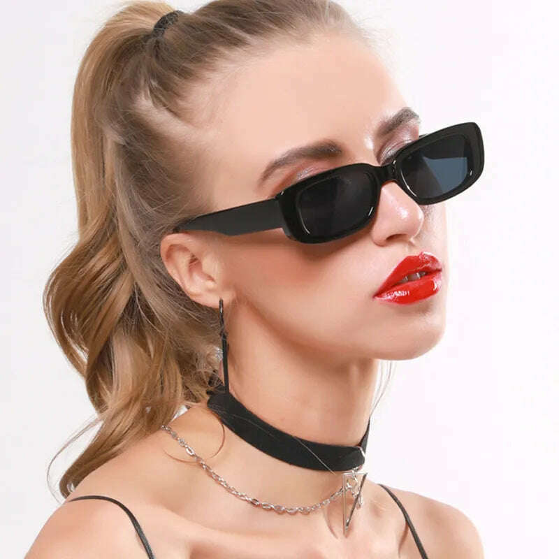 2023 New Retro Small Sunglasses Men's and Women's Fashion Trendy Vintage Popular Square Frame Rectangle Sunglasses UV Protection - KIMLUD