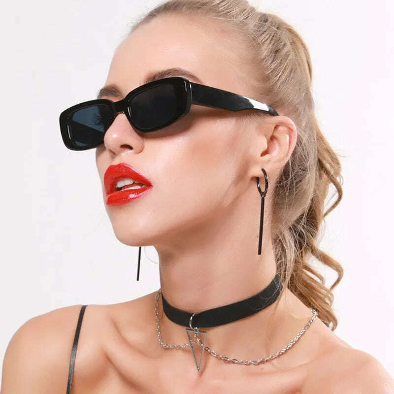 2023 New Retro Small Sunglasses Men's and Women's Fashion Trendy Vintage Popular Square Frame Rectangle Sunglasses UV Protection - KIMLUD