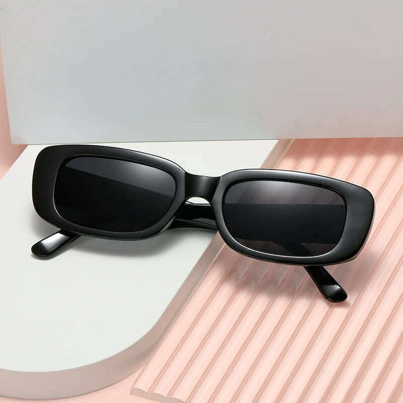 2023 New Retro Small Sunglasses Men's and Women's Fashion Trendy Vintage Popular Square Frame Rectangle Sunglasses UV Protection - KIMLUD