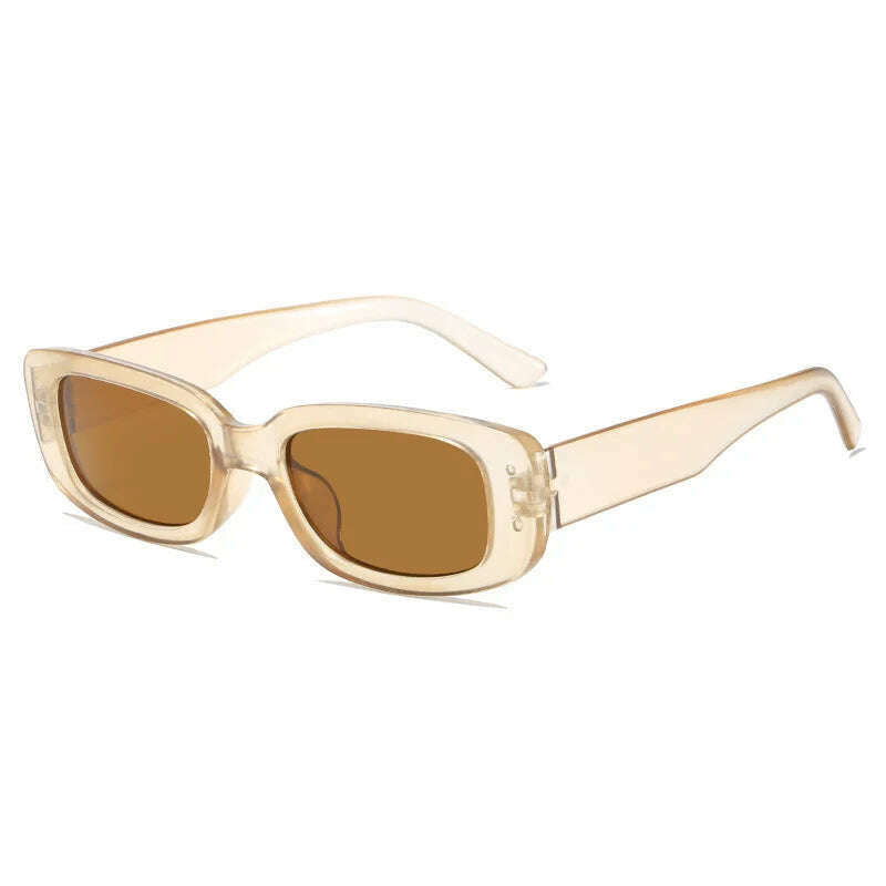 KIMLUD, 2023 New Retro Small Sunglasses Men's and Women's Fashion Trendy Vintage Popular Square Frame Rectangle Sunglasses UV Protection, C14 / as pic, KIMLUD Womens Clothes