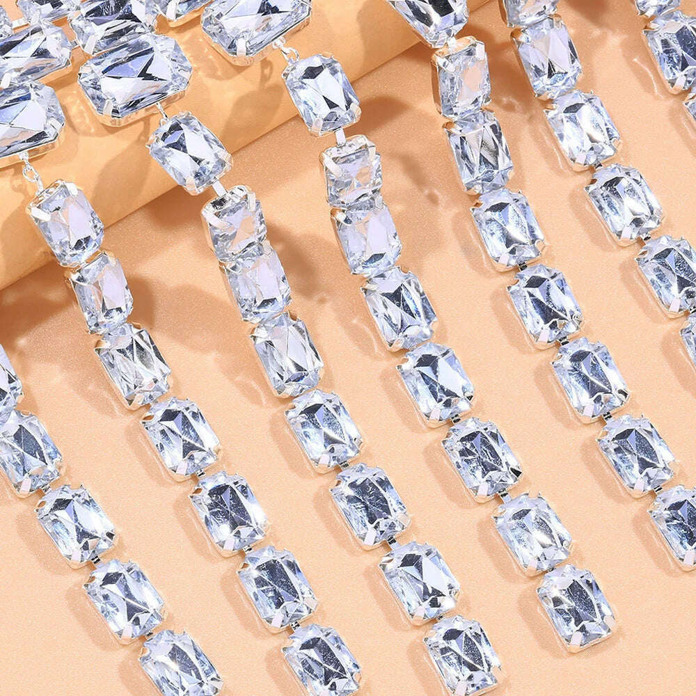 KIMLUD, 2023 NEW Rhinestone Summer Tassel Necklace Vintage for Women New Luxury Chain Choker Necklaces Jewelry, KIMLUD Womens Clothes