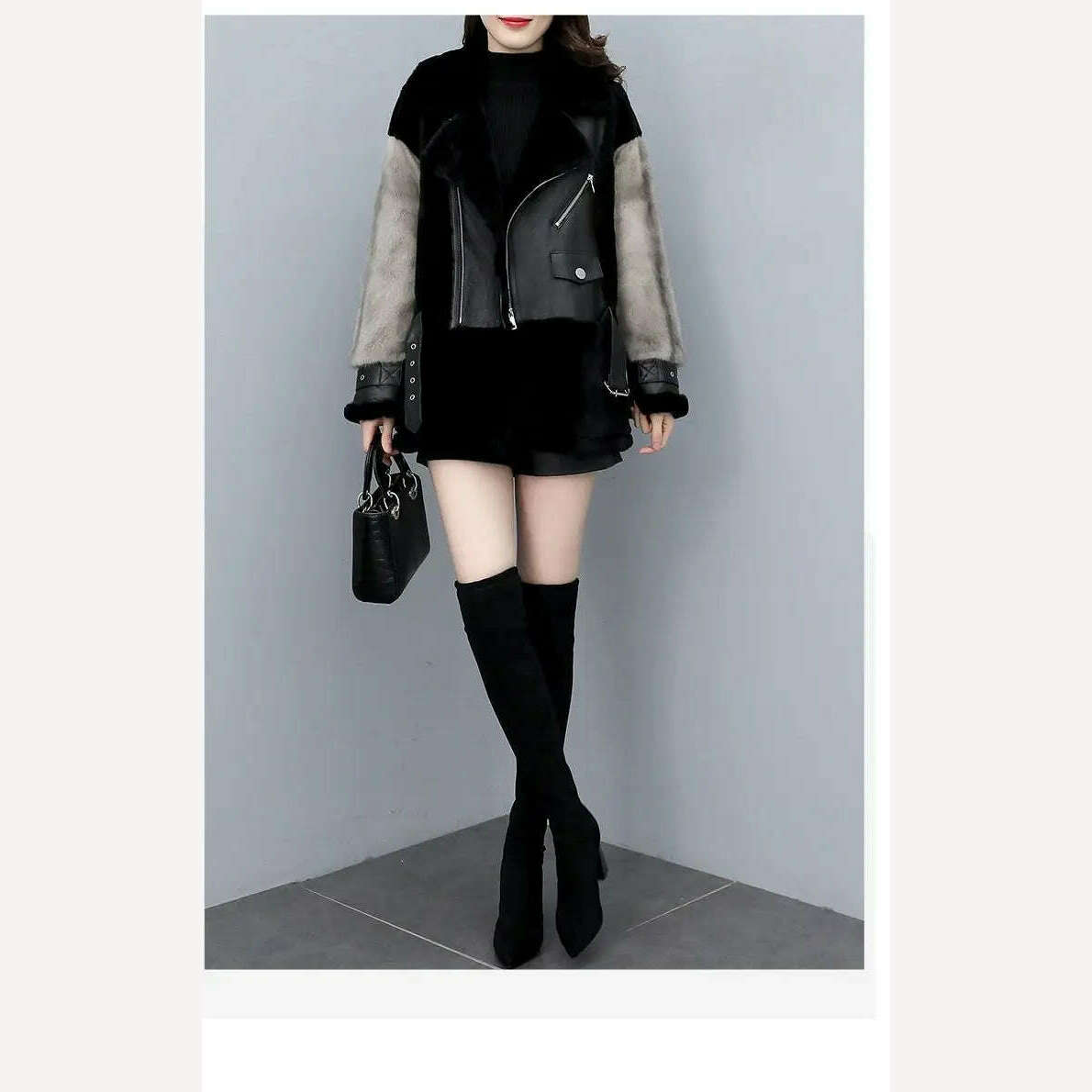 2023 New Turn-down Collar Winter Jacket Women Faux Fur Coat Elegant Thick Warm Outerwear Street Wear Fake Fur Fashion T76 - KIMLUD