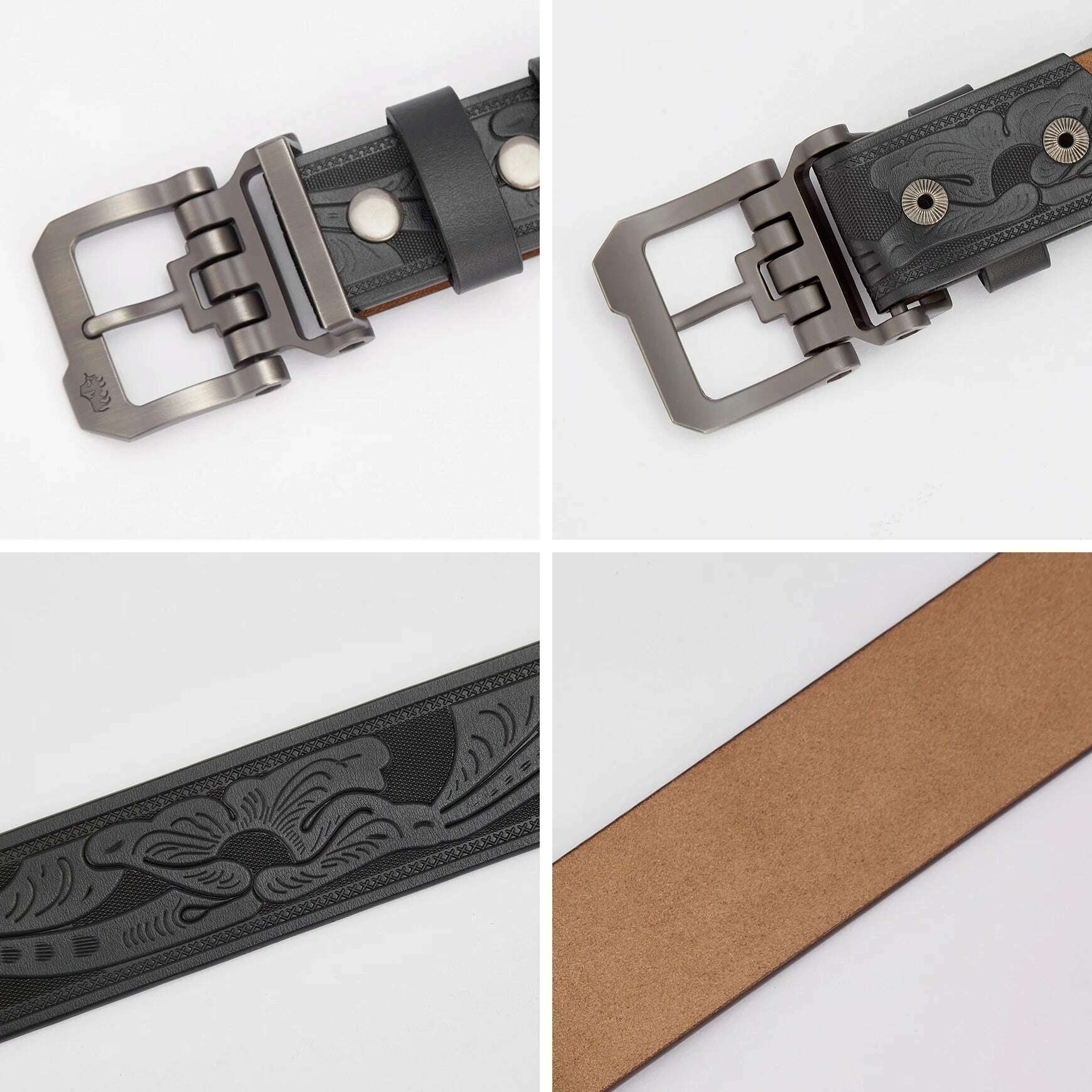 2023 New Vintage Men's Belt Luxury Designer Spilt Genuine Leather Belts Pin Buckle Waist Strap for Male's Jeans Free Shipping - KIMLUD