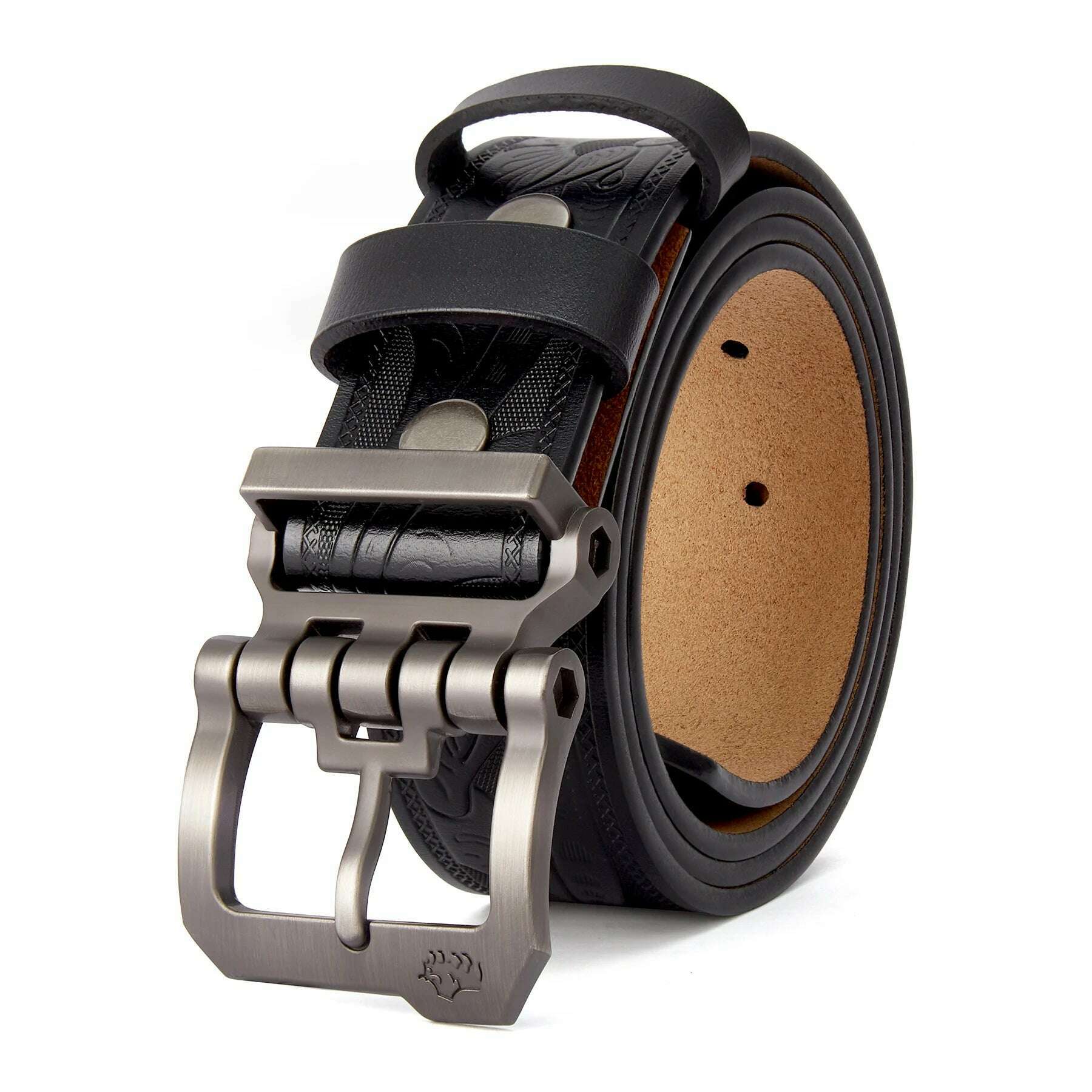 2023 New Vintage Men's Belt Luxury Designer Spilt Genuine Leather Belts Pin Buckle Waist Strap for Male's Jeans Free Shipping - KIMLUD