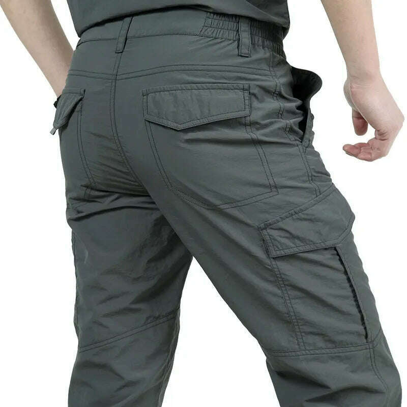 2023 Outdoor Waterproof Tactical Cargo Pants Men Breathable Summer Casual Army Military Long Trousers Male Quick Dry Cargo Pants - KIMLUD