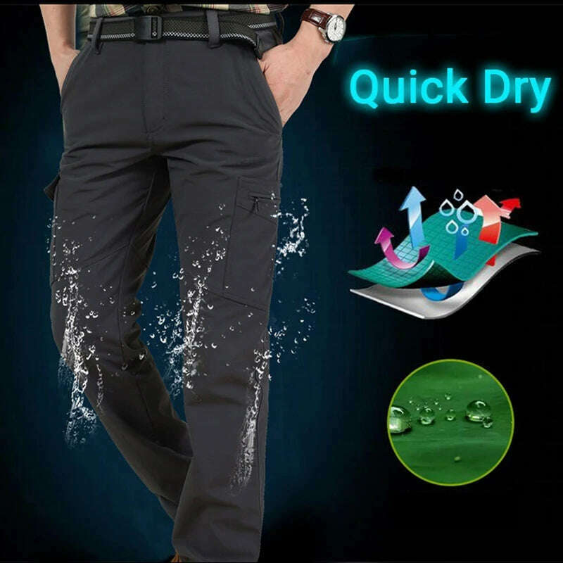 2023 Outdoor Waterproof Tactical Cargo Pants Men Breathable Summer Casual Army Military Long Trousers Male Quick Dry Cargo Pants - KIMLUD