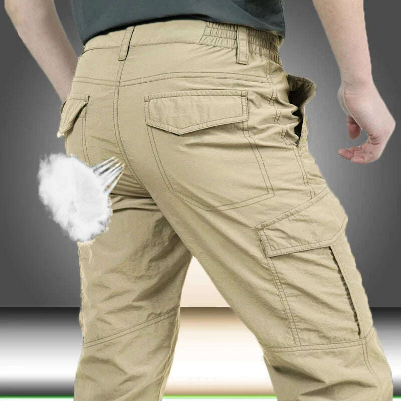 2023 Outdoor Waterproof Tactical Cargo Pants Men Breathable Summer Casual Army Military Long Trousers Male Quick Dry Cargo Pants - KIMLUD