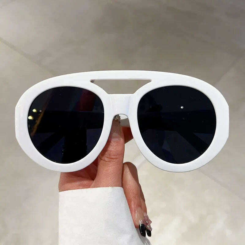 KIMLUD, 2023 Plastic Classic Vintage Sunglasses Woman Oversized Round Frame Female Glasses Big Shades Oculos New, KIMLUD Womens Clothes