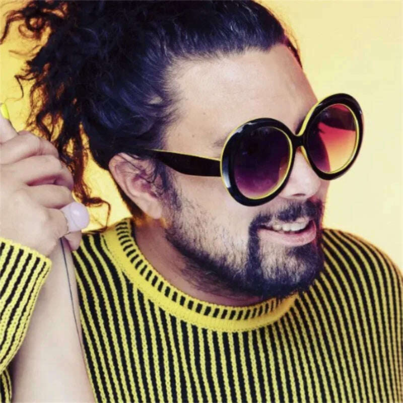 KIMLUD, 2023 Plastic Classic Vintage Sunglasses Woman Oversized Round Frame Female Glasses Big Shades Oculos New, KIMLUD Womens Clothes