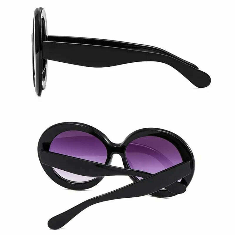 2023 Plastic Classic Vintage Sunglasses Woman Oversized Round Frame Luxury Brand Designer Female Glasses Big Shades Oculos New - KIMLUD