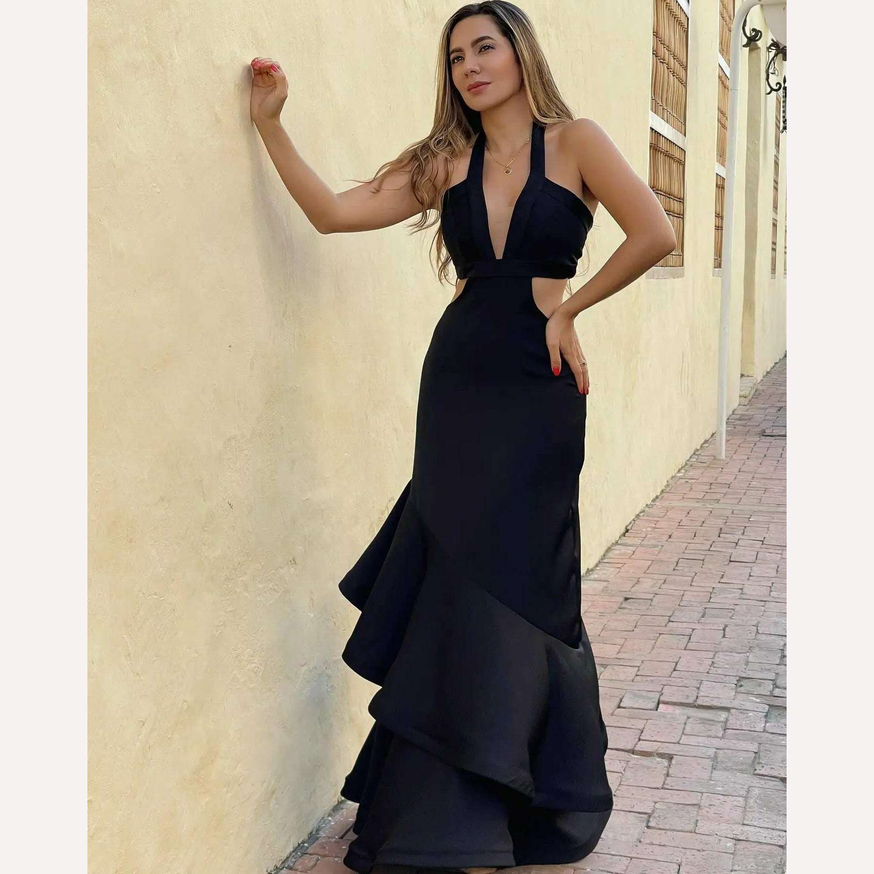 KIMLUD, 2023 Summer New Fashion Women Dresses Elegant Party Female Evening Dress Sexy Women's Clothing Chic Robes, PI23696D1 / S, KIMLUD Women's Clothes