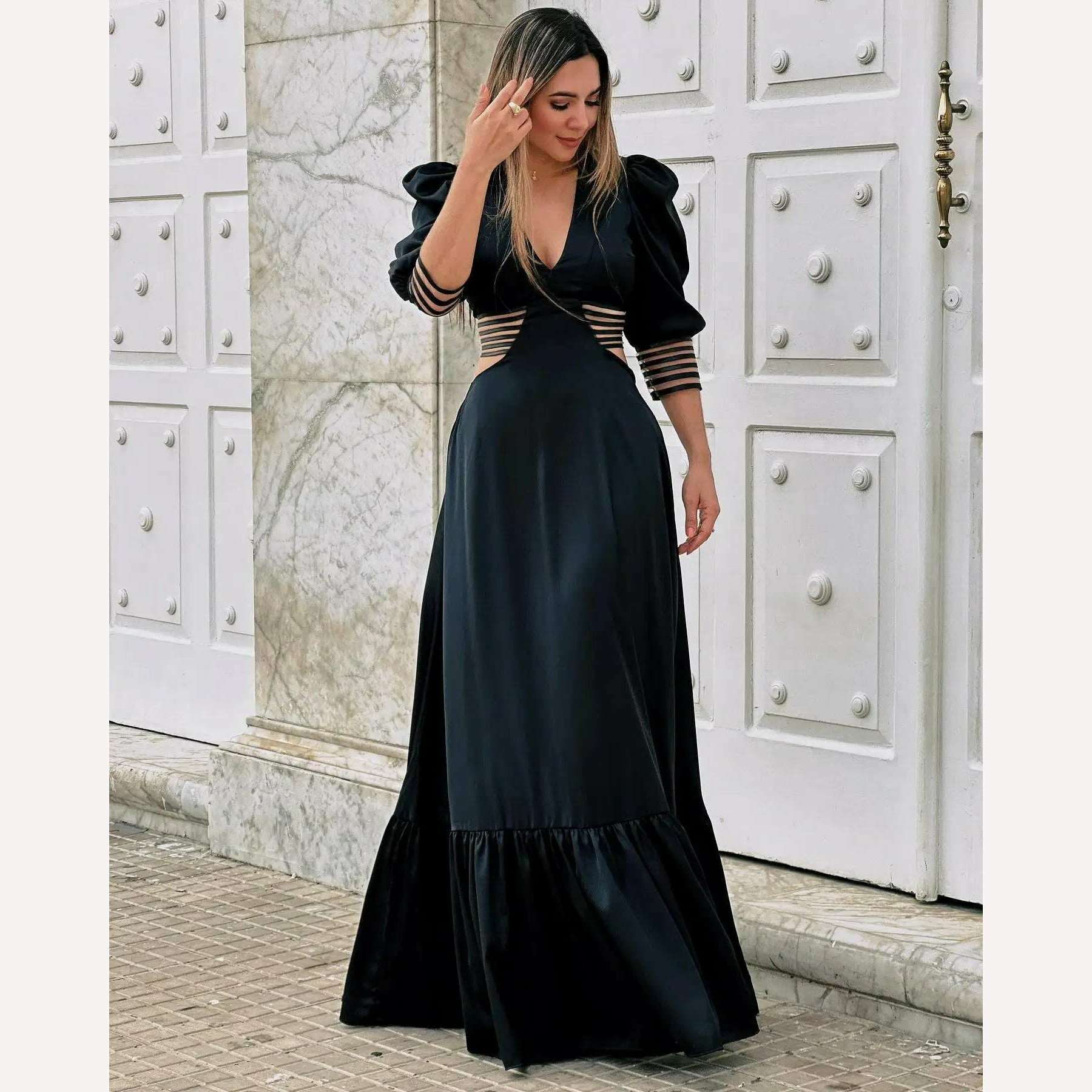 KIMLUD, 2023 Summer New Fashion Women Dresses Elegant Party Female Evening Dress Sexy Women's Clothing Chic Robes, PI24080D1 / S, KIMLUD Women's Clothes
