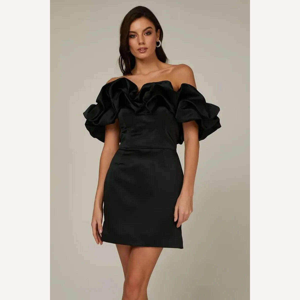 2023 Summer Women Ruffles Slash Neck Bodycon Package Hip Party Dress Sexy Streetwear Backless Strapless Mini Evening Dresses Y2K - KIMLUD