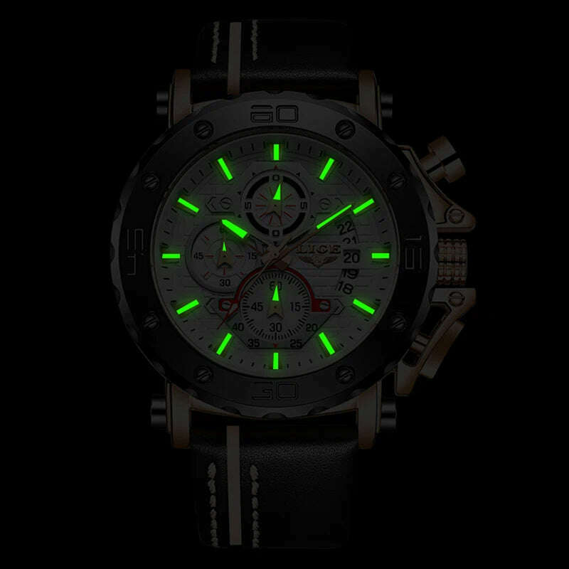 2023 Top Brand LIGE Men Watches Fashion Sport Leather Watch Mens Luxury Date Waterproof Quartz Chronograph Relogio Masculino+Box - KIMLUD