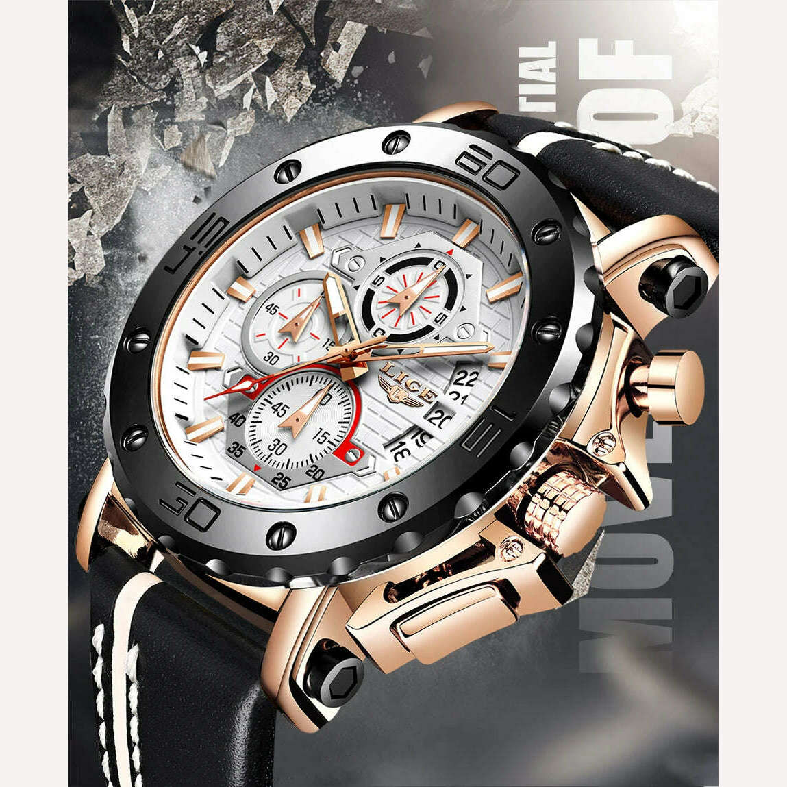 KIMLUD, 2023 Top Brand LIGE Men Watches Fashion Sport Leather Watch Mens Luxury Date Waterproof Quartz Chronograph Relogio Masculino+Box, KIMLUD Womens Clothes