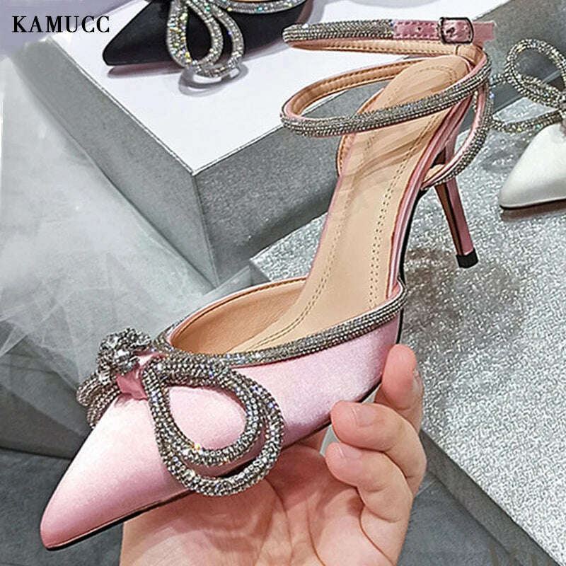 2023 Wedding Women&#39;s High Heels New Pearl High Heels Sexy Pointed Sandals Party Fashion Women&#39;s Shoes High Heel Rhinestone Shoes - KIMLUD