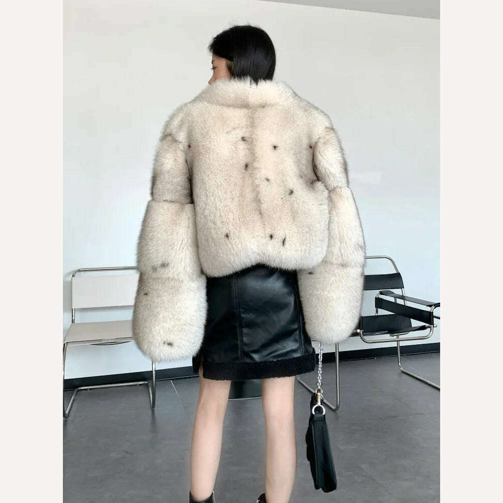 KIMLUD, 2023 winter new style, imported from FinlandSAGA fox, Crown Fox Fur Grass short coat, whole skin spot fashion, young, tall, sexy, KIMLUD Womens Clothes