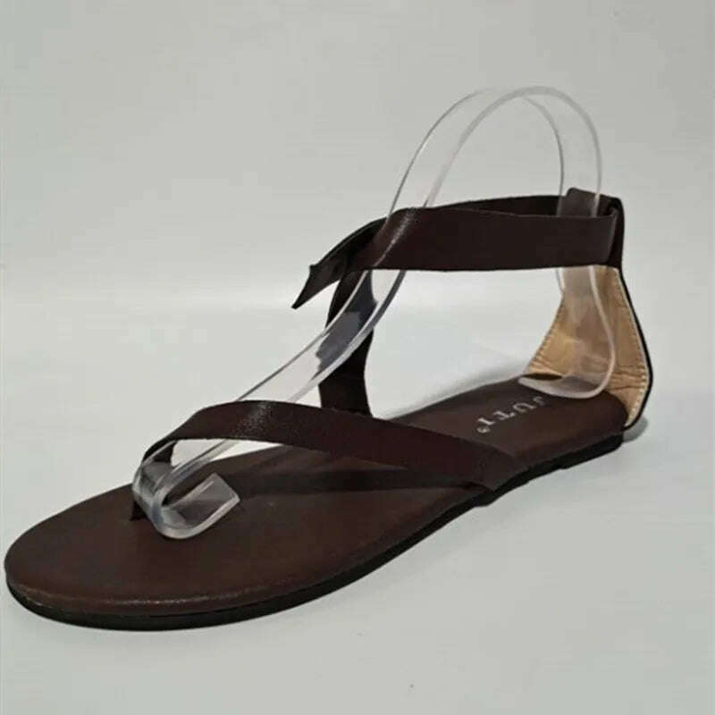KIMLUD, 2023 Women Flats Sandals New Summer Shoes Fashion Flip Flops Ladies Shoes Rome Black Sandals Classic Buckle Zapatos De Mujer, A / 35, KIMLUD Womens Clothes
