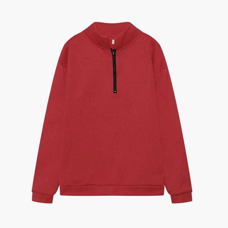 2024 Autumn And Winter New Style Casual Jacket Half Zipper Cover Long Sleeve Sweater Woman - KIMLUD