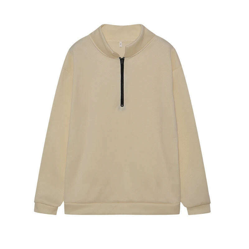 2024 Autumn And Winter New Style Casual Jacket Half Zipper Cover Long Sleeve Sweater Woman - KIMLUD