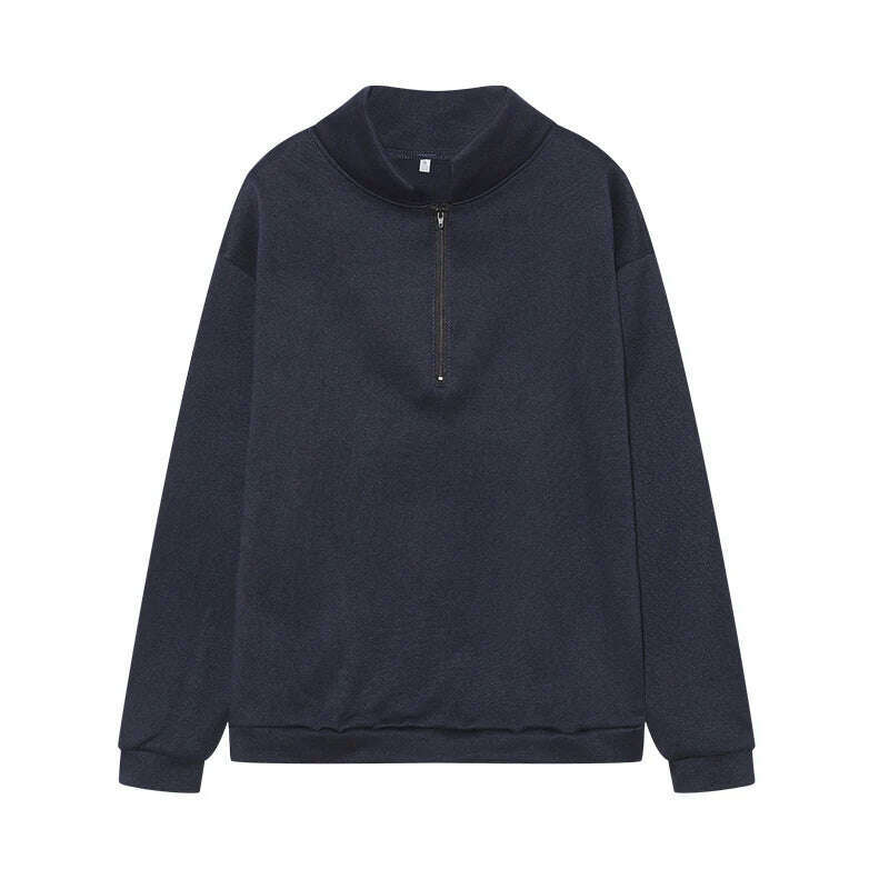 2024 Autumn And Winter New Style Casual Jacket Half Zipper Cover Long Sleeve Sweater Woman - KIMLUD
