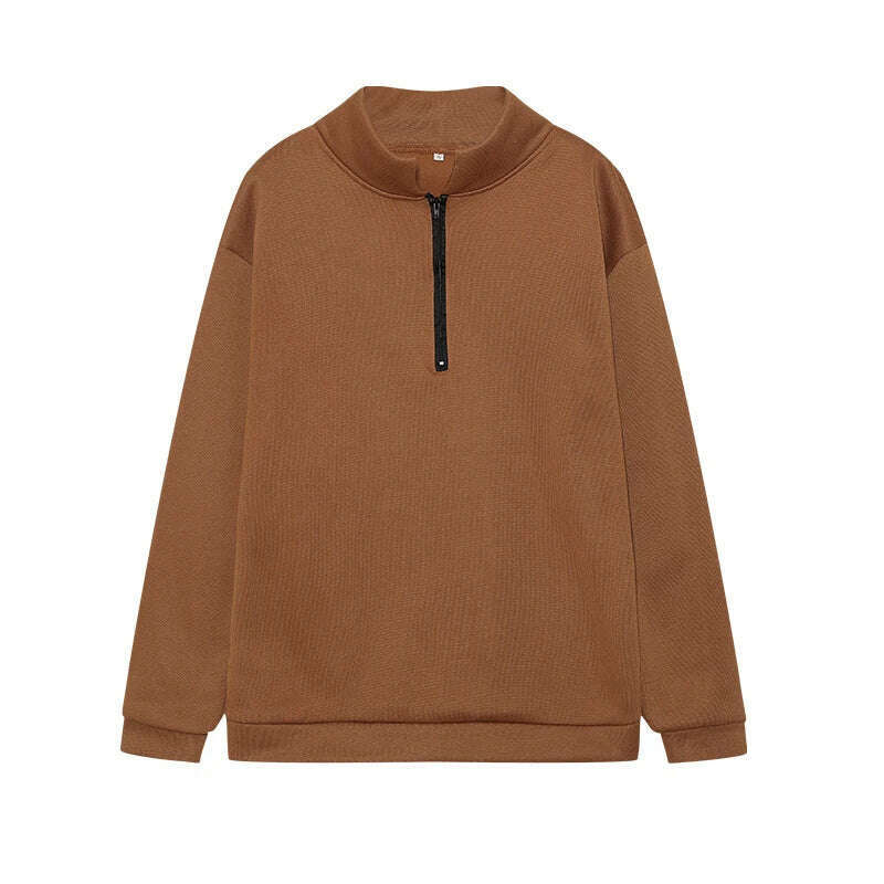 2024 Autumn And Winter New Style Casual Jacket Half Zipper Cover Long Sleeve Sweater Woman - KIMLUD