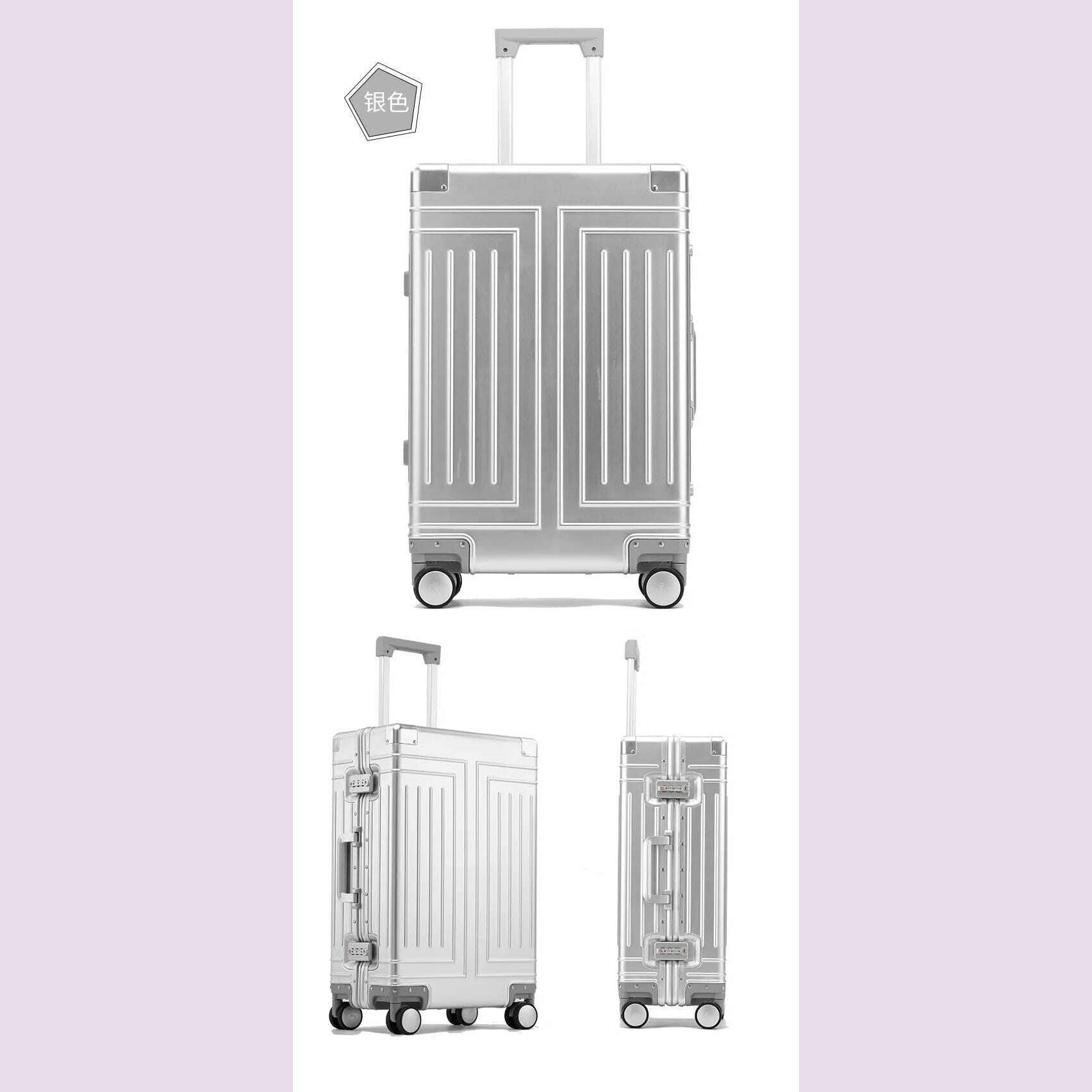 KIMLUD, 2024 Capacity Durable Luggage Sets 100% Aluminum Suitcase Wheels Women Girl Men Cabin Carry-On Boarding Travel 20/24/26/28, KIMLUD Womens Clothes
