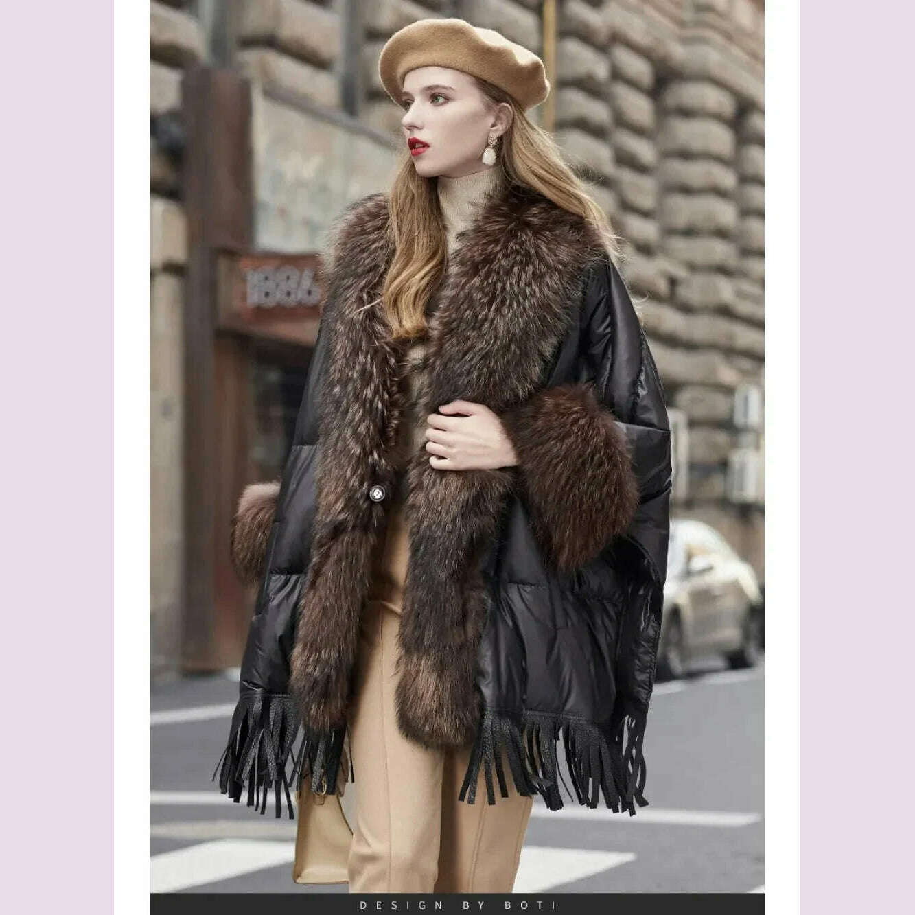 KIMLUD, 2024 European White Goose Down Down Coat Trend Fashion American Women Winter Jacket Real Raccoon Fur Streetwear Fashion Cloak, KIMLUD Womens Clothes