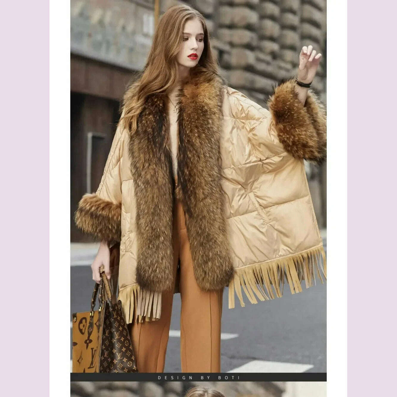 KIMLUD, 2024 European White Goose Down Down Coat Trend Fashion American Women Winter Jacket Real Raccoon Fur Streetwear Fashion Cloak, KIMLUD Womens Clothes