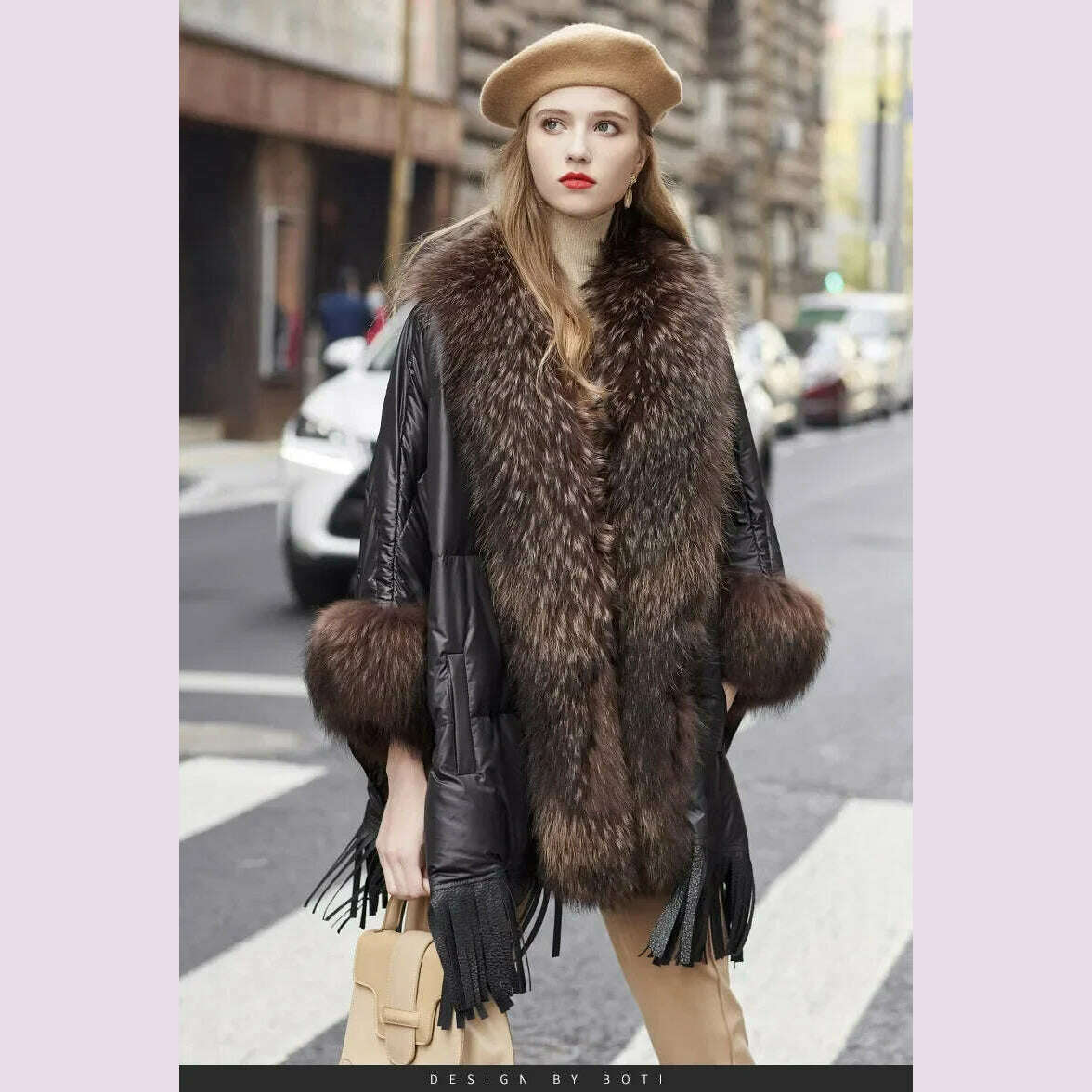 KIMLUD, 2024 European White Goose Down Down Coat Trend Fashion American Women Winter Jacket Real Raccoon Fur Streetwear Fashion Cloak, KIMLUD Womens Clothes