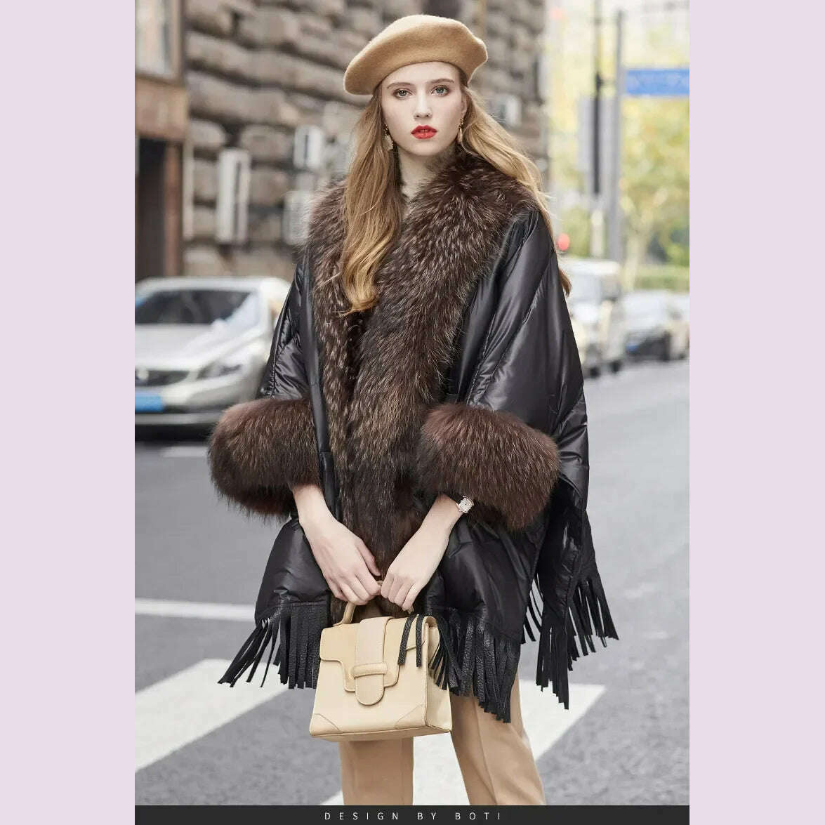 KIMLUD, 2024 European White Goose Down Down Coat Trend Fashion American Women Winter Jacket Real Raccoon Fur Streetwear Fashion Cloak, Black / One Size, KIMLUD APPAREL - Womens Clothes