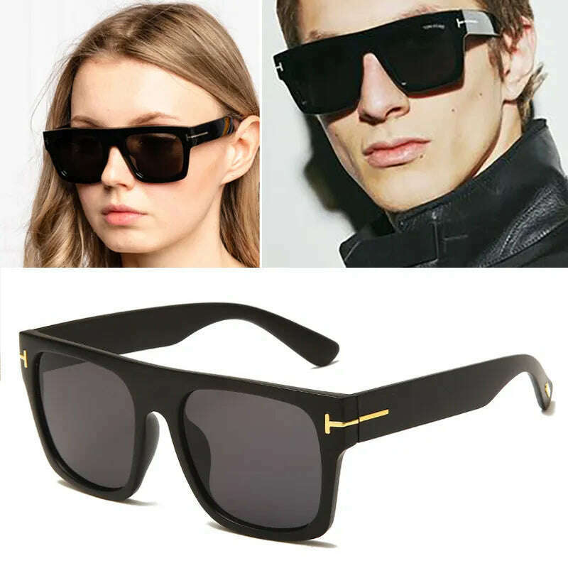 KIMLUD, 2024 Fashion Cool High Quality Square Style Tom Sunglasses Men/Women Vintage Pop ins Sun Glasses Oculos De Sol, KIMLUD Womens Clothes