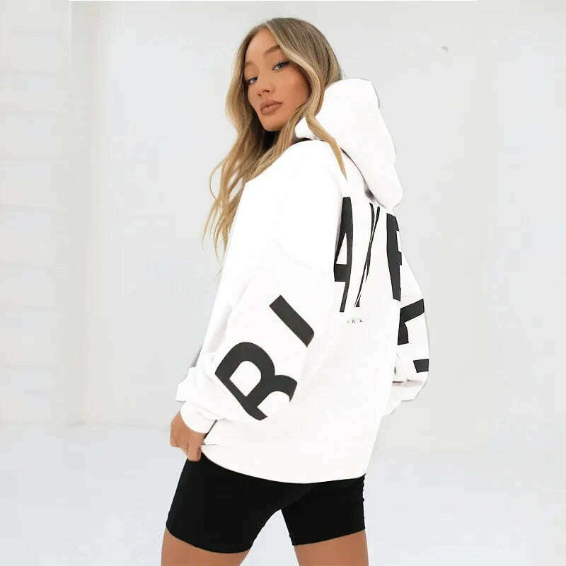 KIMLUD, 2024 Harajuku letter Print Loose Hoodies Autumn spring Casual Full Sleeve Hooded Sweatshirt Women Pullovers y2k Street Style gir, 1 / XL, KIMLUD Womens Clothes