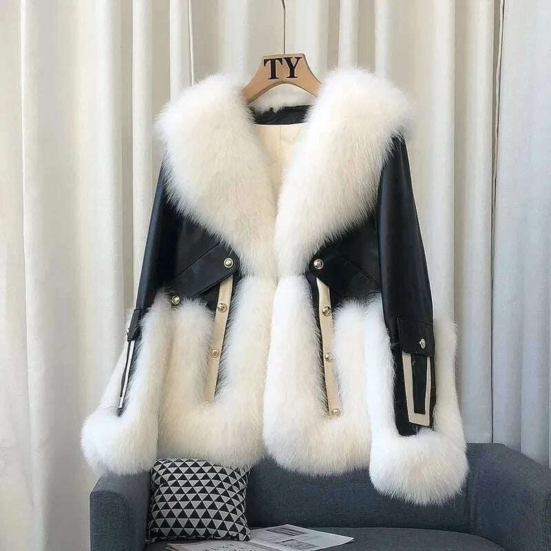 2024 High-End Womens Whole Hide Imitation Fox Fur Fur Coat Winter Short Fur One Warm Jacket Fashion Female Cold Parka Fur Coats - KIMLUD