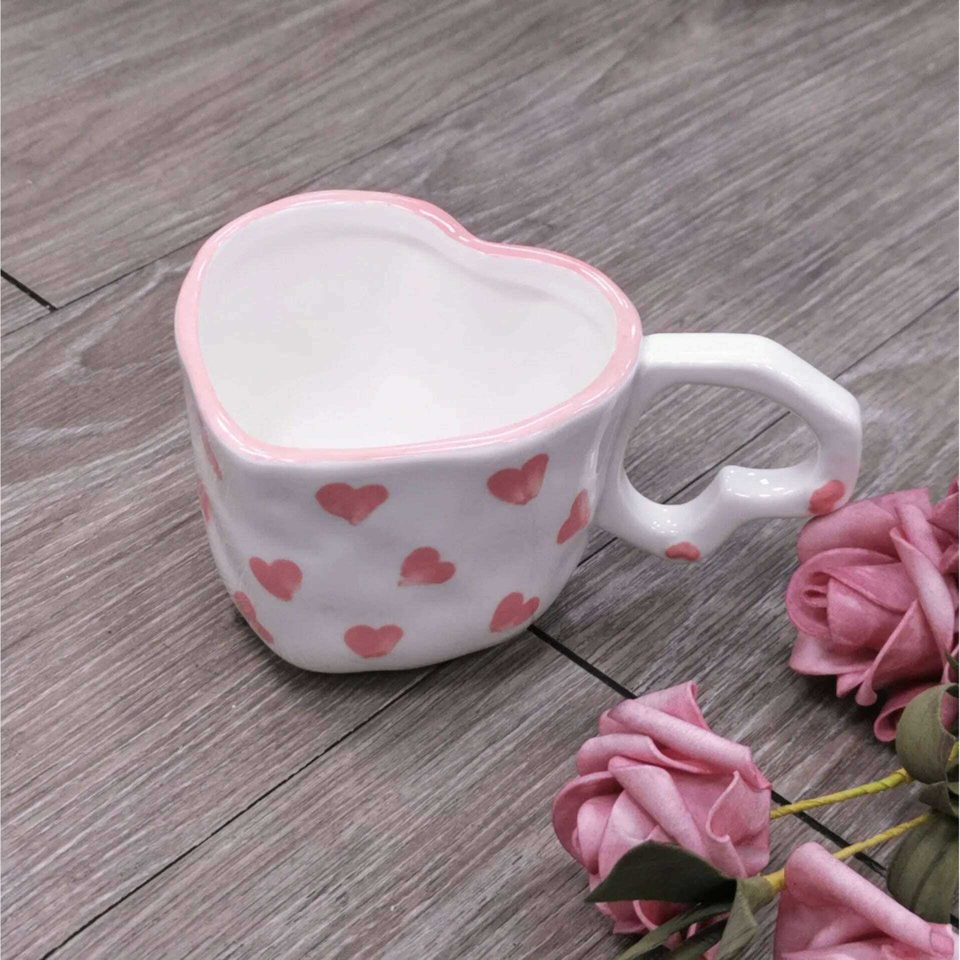 2024 Middle East Style Coffee Tea Cup Creative Heart Cup Ceramics Milk Cups Porcelain Coffee Cups Wholesale Tableware Cups Gift, KIMLUD Women's Clothes